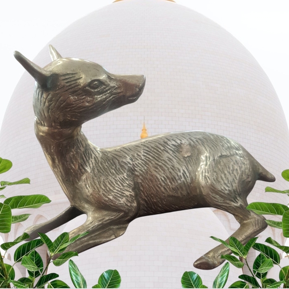 Charming Bronze Deer Sculpture